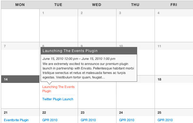 wordpress events calendar. Events Calendar Pro does